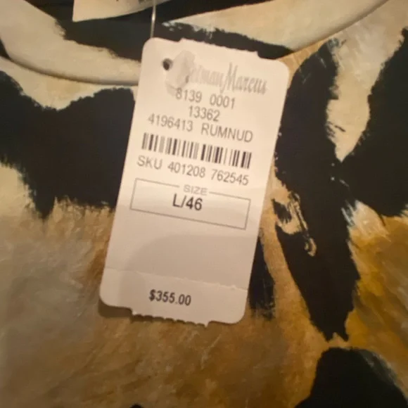 Roberto Cavalli Black and Tan Animal Print Top - Picture 3 of 5